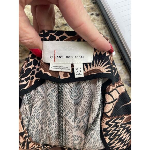 Anthropologie Drapey Flare wide leg bell bottom hobo mod flared pants size 2 4 6 - Picture 8 of 9